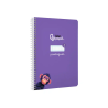 Cuaderno espiral liderpapel a5 pautaguia tapa dura 80h 90gr cuadro pautado 3mm color lila