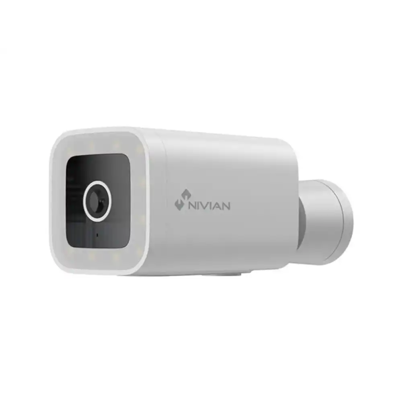 Camara de vigilancia nivian bullet wifi vision nocturna 4mp color blanco