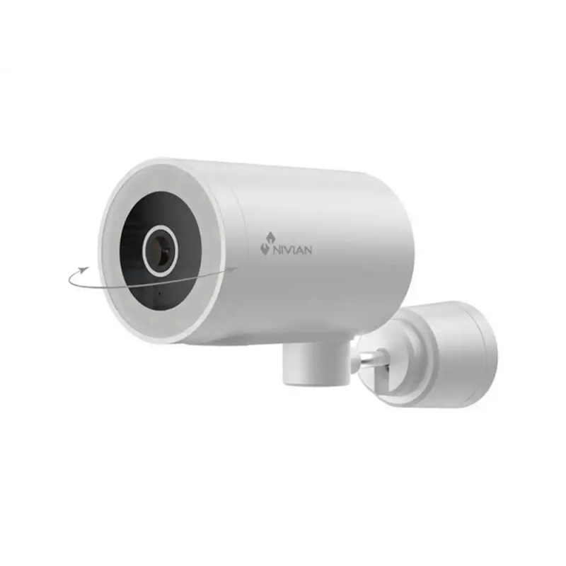 Camara de vigilancia nivian bullet wifi exterior motorizada 4k color blanco