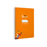 Cuaderno espiral liderpapel a5 pautaguia tapa dura 80h 90gr cuadro pautado 3mm color naranja