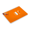 Cuaderno espiral liderpapel a5 pautaguia tapa dura 80h 90gr cuadro pautado 3mm color naranja