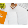 Cuaderno espiral liderpapel a5 pautaguia tapa dura 80h 90gr cuadro pautado 3mm color naranja