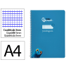 Cuaderno espiral liderpapel a4 pautaguia tapa blanda 80h 75gr cuadro pautado 3mm color azul