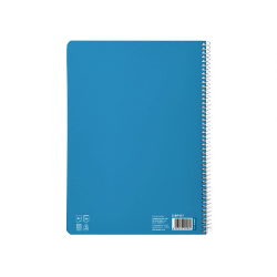 Cuaderno espiral liderpapel a4 pautaguia tapa blanda 80h 75gr cuadro pautado 3mm color azul