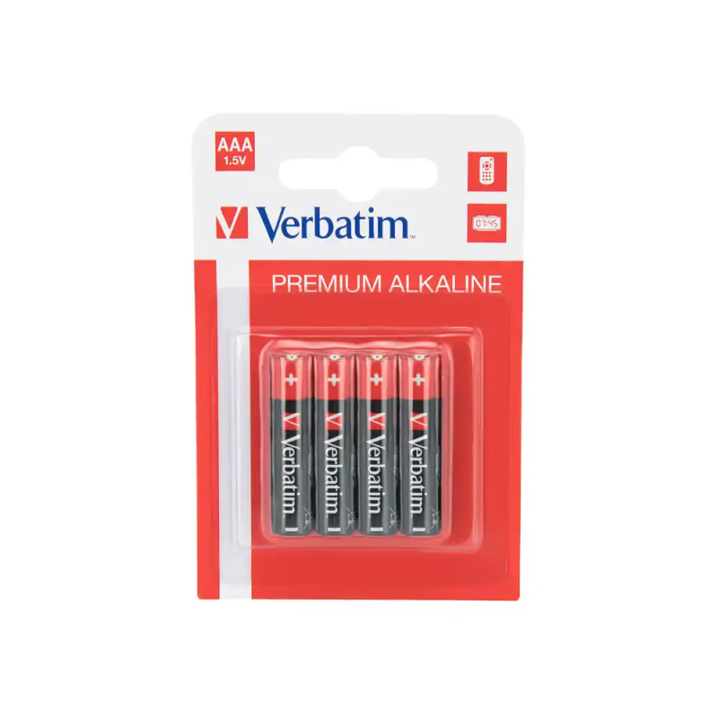Pila alcalina verbatim aaa lr03 blister de 4 unidades