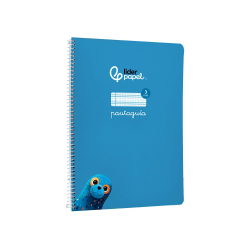Cuaderno espiral liderpapel a4 pautaguia tapa blanda 80h 75gr cuadro pautado 3mm color azul