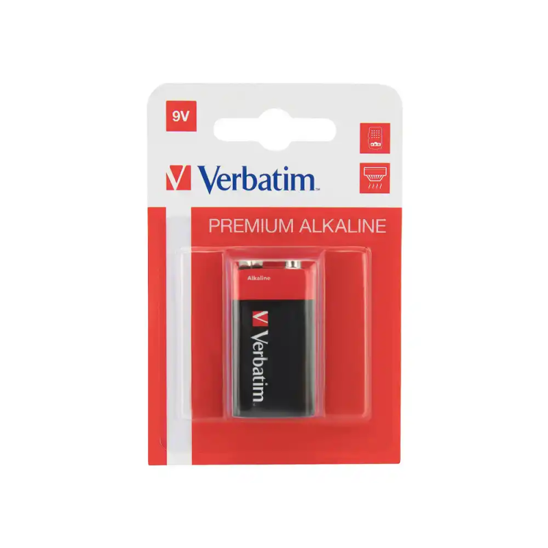 Pila alcalina verbatim 9v blister de 1 unidad