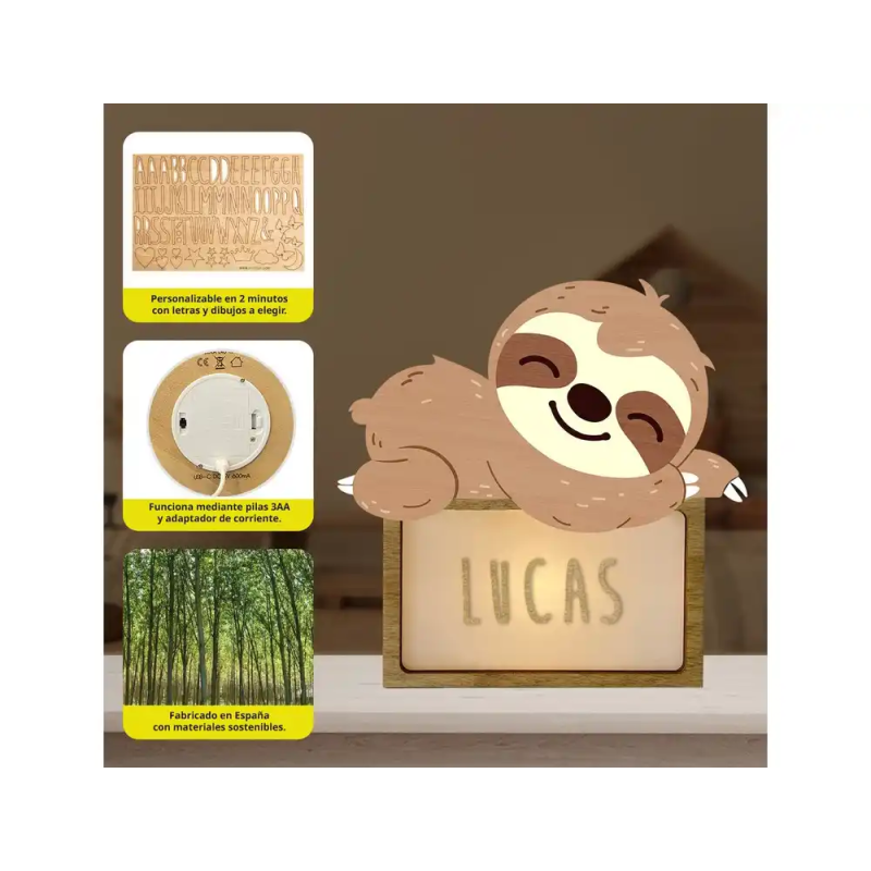 Lampara vintiun personalizable little lazy bear