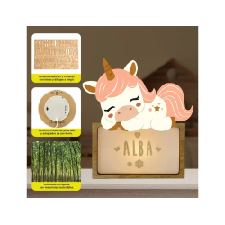 Lampara vintiun personalizable little sleeping unicorn