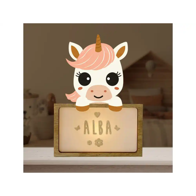 Lampara vintiun personalizable little unicorn
