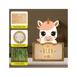 Lampara vintiun personalizable little unicorn