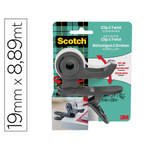 Portarrollo scotch clip &...
