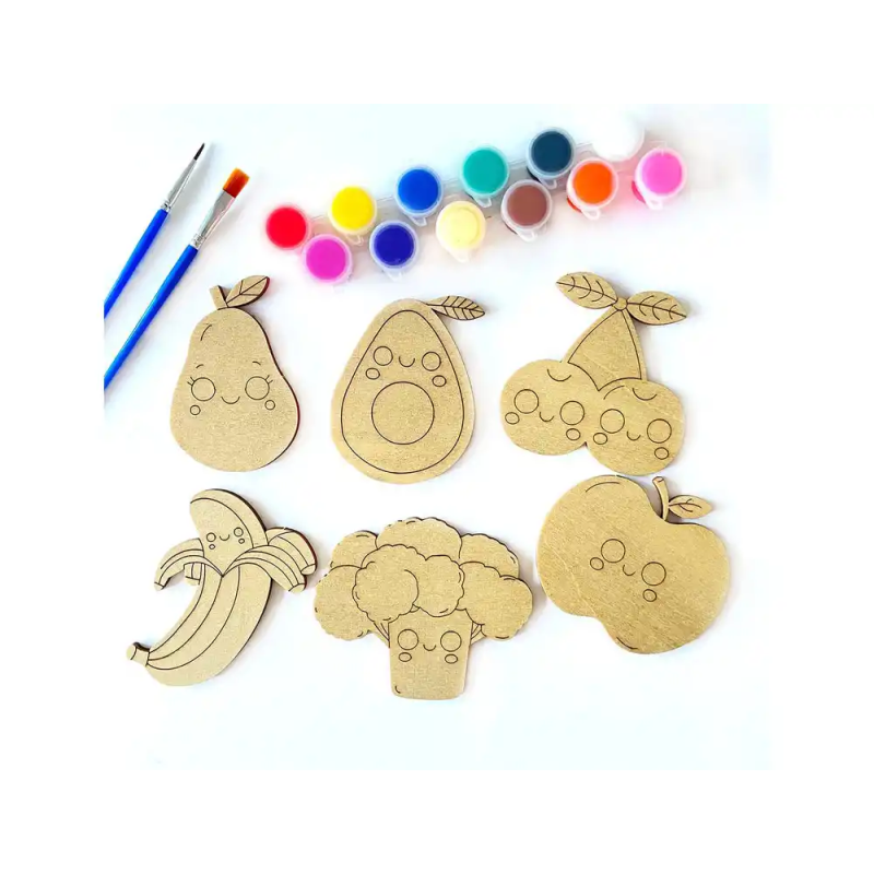 Kit para colorear vintiun fruits and vegetables