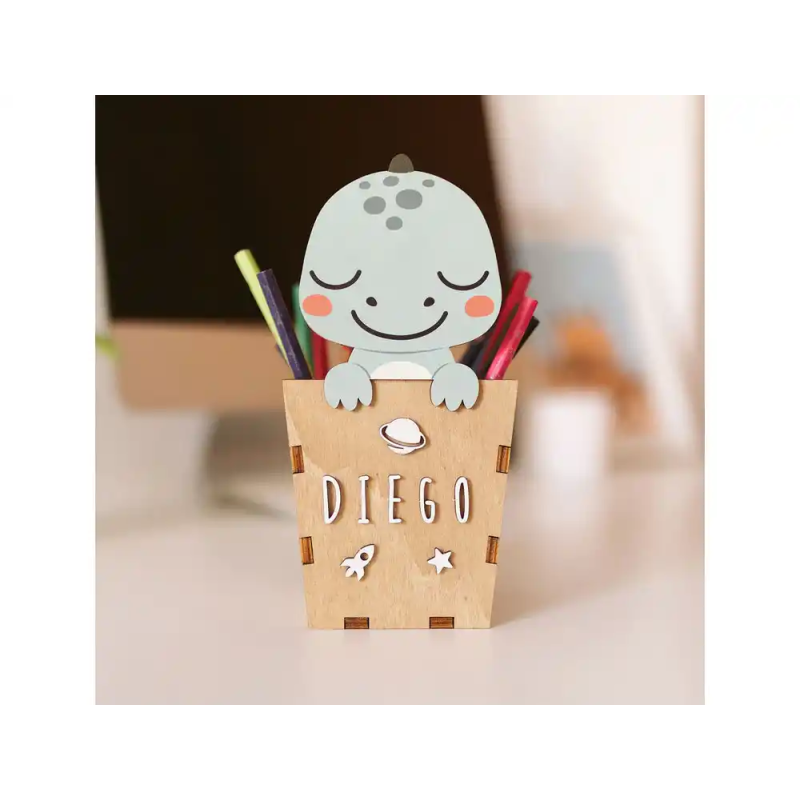 Cubilete portalapices vintiun personalizable dino