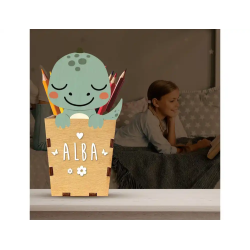 Cubilete portalapices vintiun personalizable dino