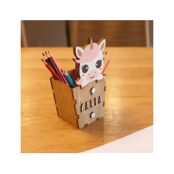 Cubilete portalapices vintiun personalizable unicorn