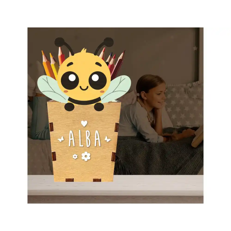 Cubilete portalapices vintiun personalizable bee