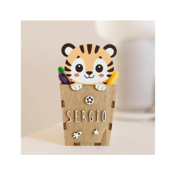 Cubilete portalapices vintiun personalizable tiger