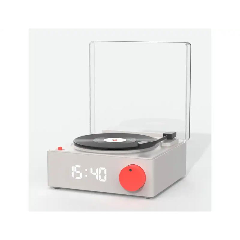 Reloj despertador mob bluetooth vinilo retro grey
