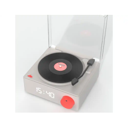 Reloj despertador mob bluetooth vinilo retro grey