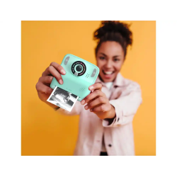 Camara mob con impresion instantanea turquesa