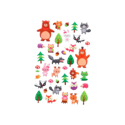 Pegatinas imaginovo cute animales bosque con relieve 190x105 mm en blister