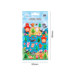 Pegatinas imaginovo cute animales bosque con relieve 190x105 mm en blister