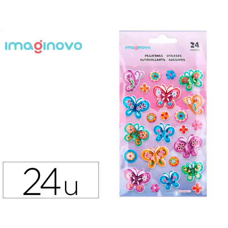 Pegatinas imaginovo mariposas magic dreams con relieve 190x105 mm en blister