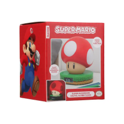 Despertador super mario con luz de noche mushroom
