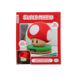 Despertador super mario con luz de noche mushroom