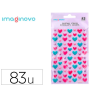 Pegatinas imaginovo corazones magic dreams con relieve 190x105 mm en blister