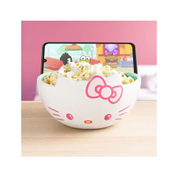Cuenco con soporte para movil hello kitty para snack