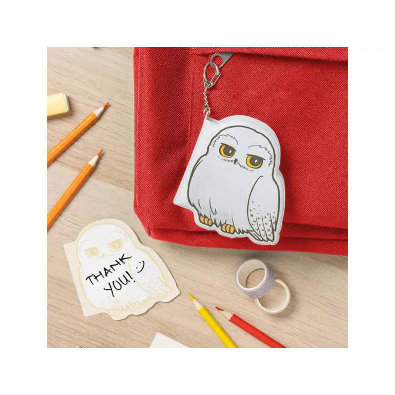 Bloc de notas mini esponjoso harry potter con llavero hedwig