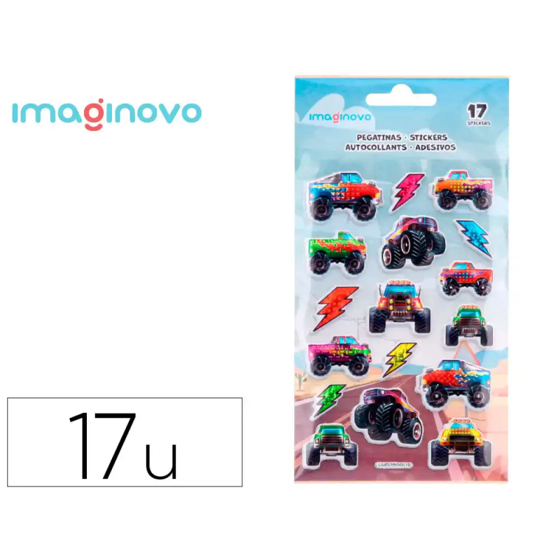 Pegatinas imaginovo kids carreras goma eva 190x105 mm en blister