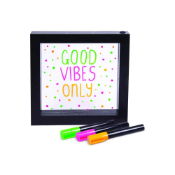 Marco de mensajes con efecto luz neon iluminado