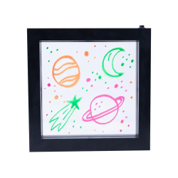 Marco de mensajes con efecto luz neon iluminado