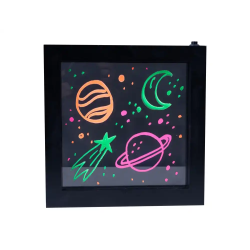 Marco de mensajes con efecto luz neon iluminado