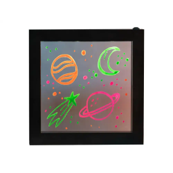 Marco de mensajes con efecto luz neon iluminado