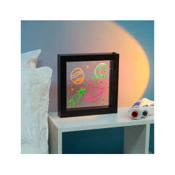 Marco de mensajes con efecto luz neon iluminado