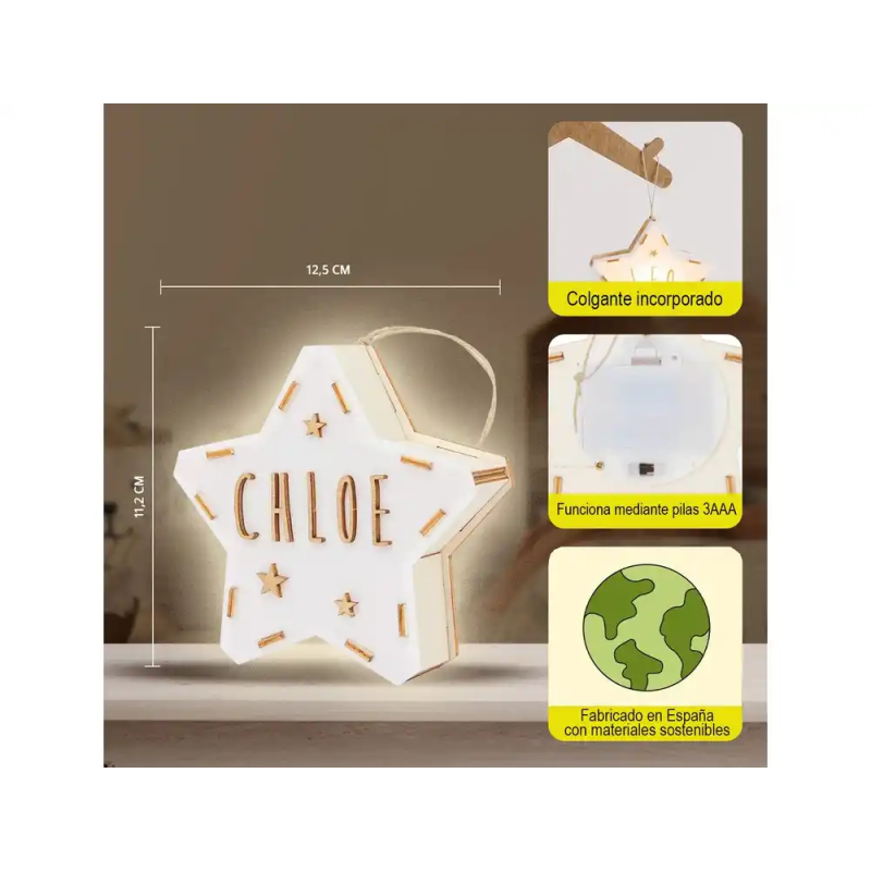 Lampara vintiun personalizable mini star