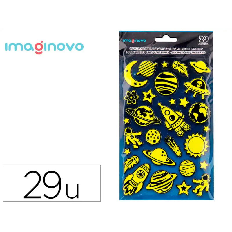 Pegatinas imaginovo luminosas planetas con relieve 190x105 mm en blister
