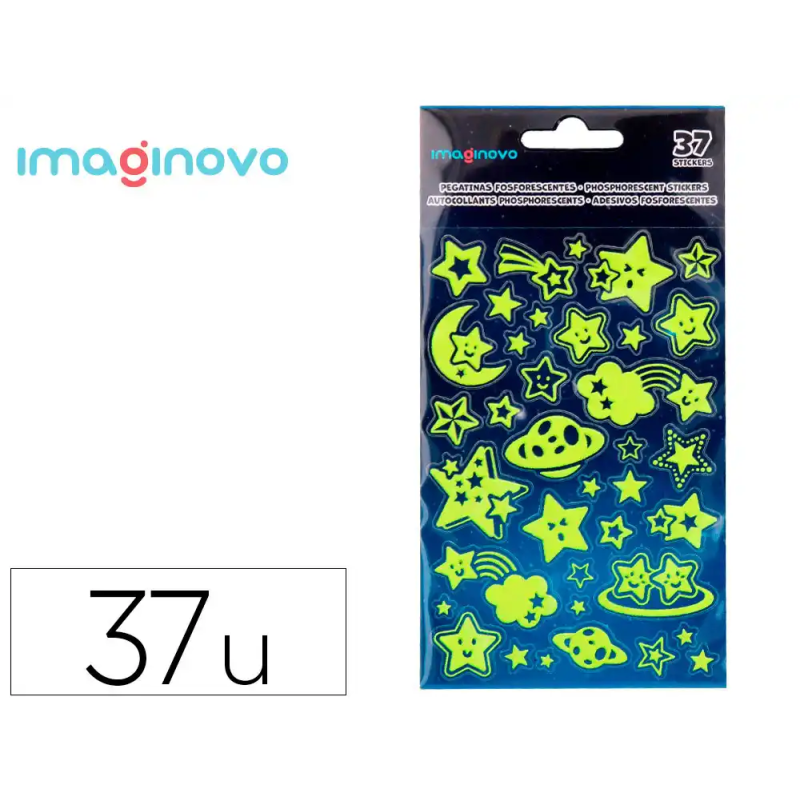 Pegatinas imaginovo luminosas estrellas con relieve 190x105 mm en blister
