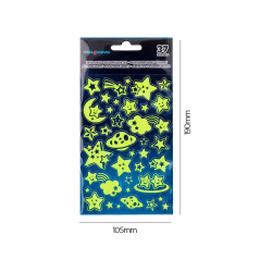 Pegatinas imaginovo luminosas estrellas con relieve 190x105 mm en blister