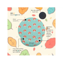 Alfombrilla de raton mr wonderful de gel ergonomica setas 250x230 mm