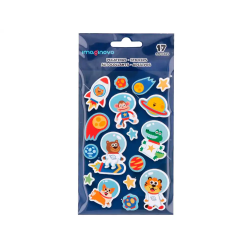 Pegatinas imaginovo luminosas astronautas con relieve 190x105 mm en blister