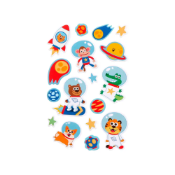 Pegatinas imaginovo luminosas astronautas con relieve 190x105 mm en blister