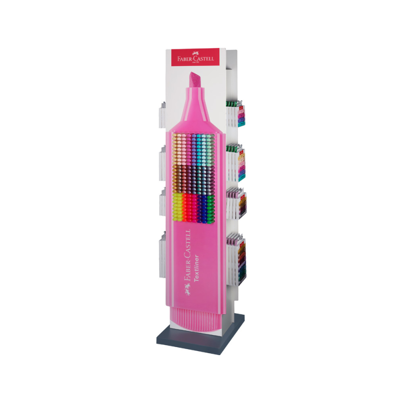 Rotulador faber castell fluorescente familia textliner expositor de suelo 480 unidades colores surtidos