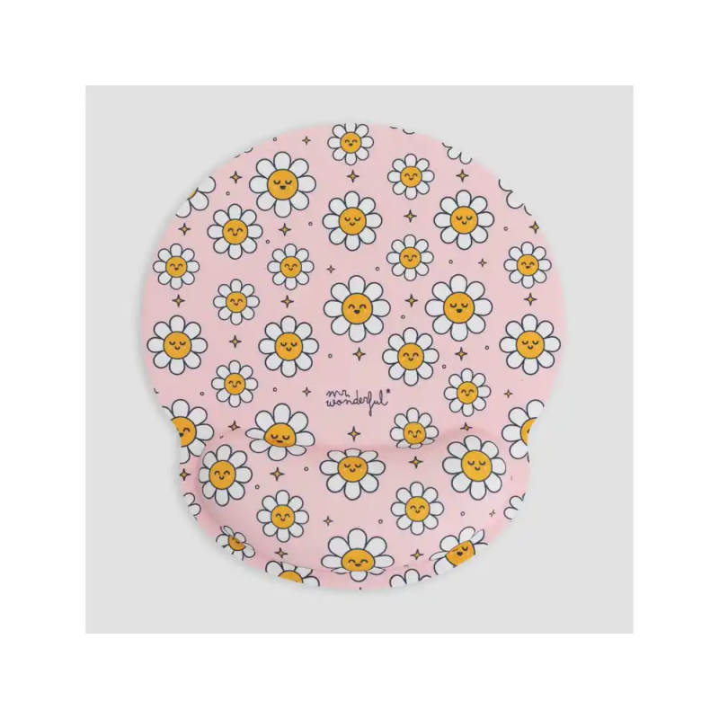 Alfombrilla de raton mr wonderful de gel ergonomica margaritas 250x230 mm