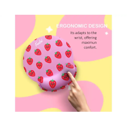 Alfombrilla de raton funful de gel ergonomica fresa 250x230 mm