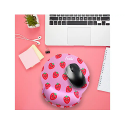 Alfombrilla de raton funful de gel ergonomica fresa 250x230 mm